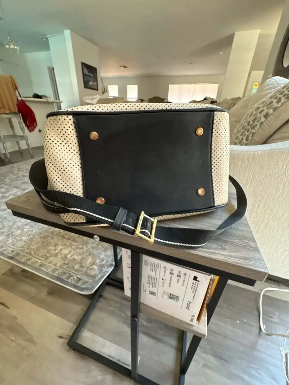 TOUS Perforated Hobo Shoulder Bag with Pink Lining